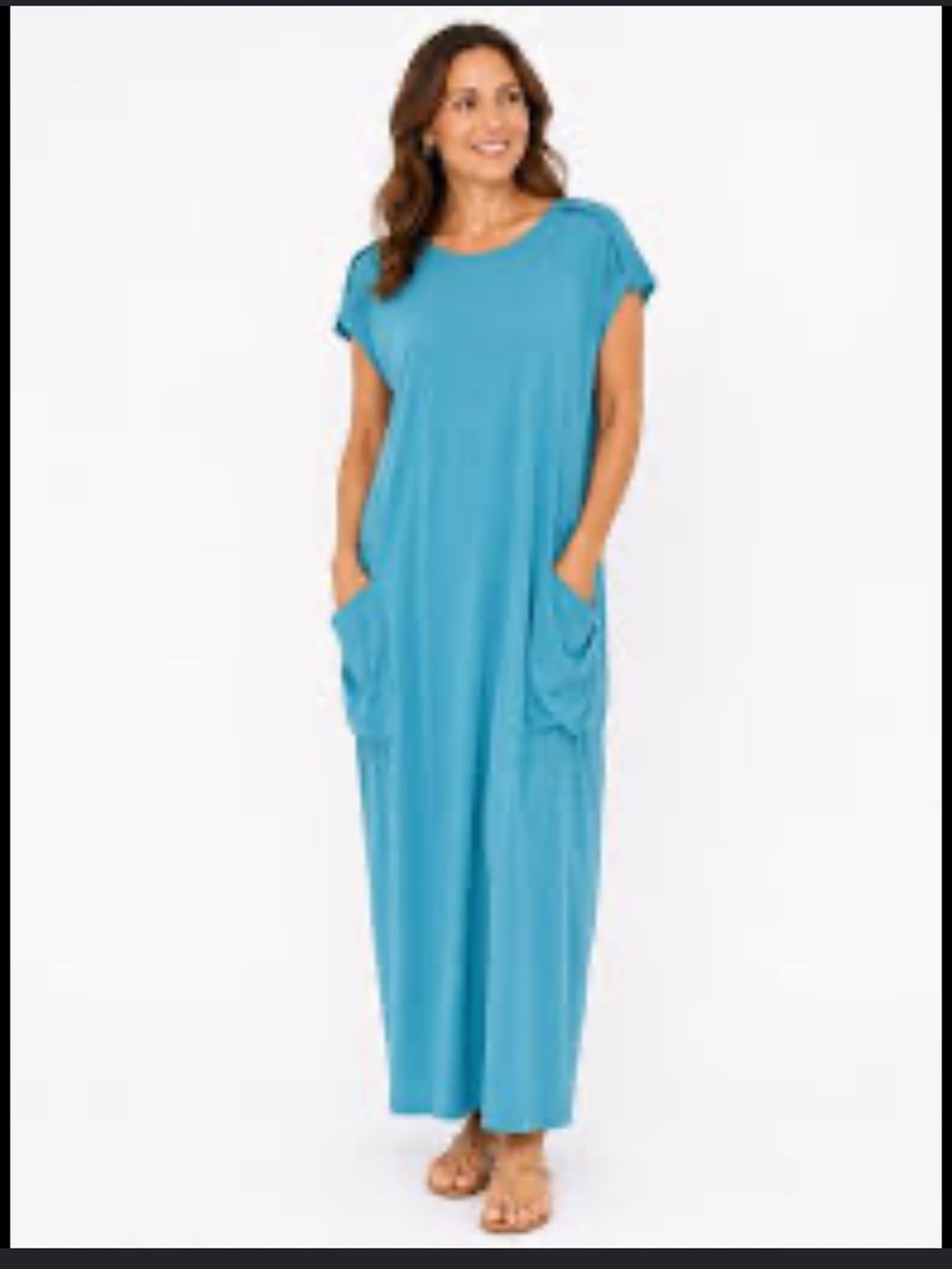 Sympli Turquoise Pocket Maxi Dress